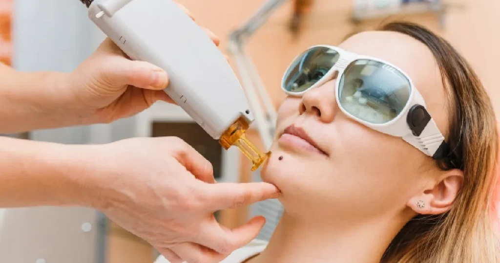 Current image: Women receiving Laser Treatment in Farmingville, NY